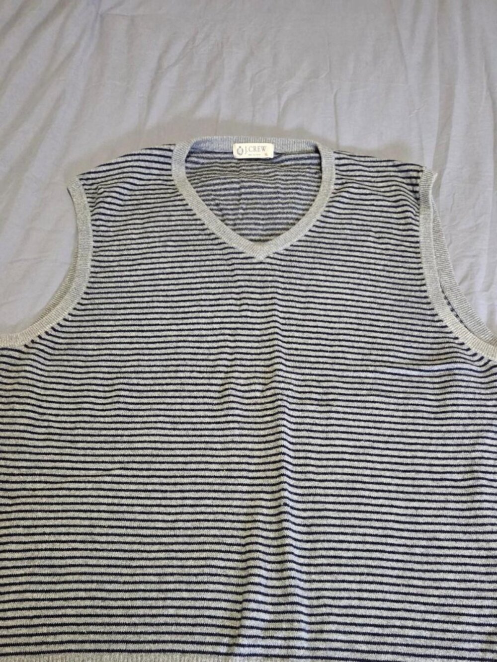 J.Crew Striped Knit V-Neck Sweater Vest